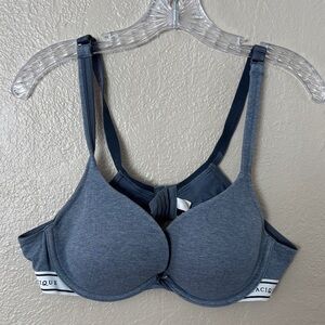 Cacique Boost Underwire Plunge Bra 40B Blue